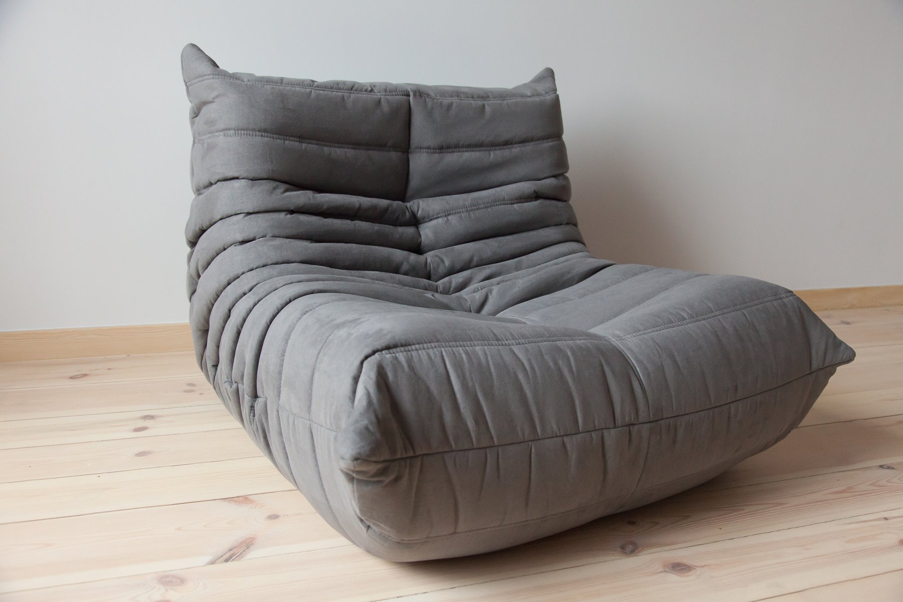 Grey Microfiber Togo Lounge Chair by Michel Ducaroy for Ligne Roset