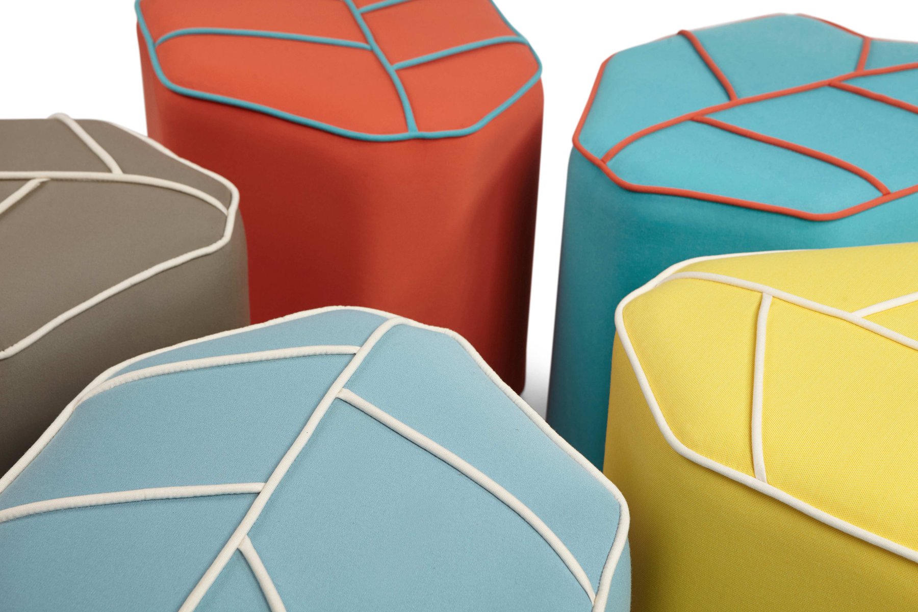 Yellow Outdoor Leaf Seat Pouf by Nicolette de Waart for Design by Nico