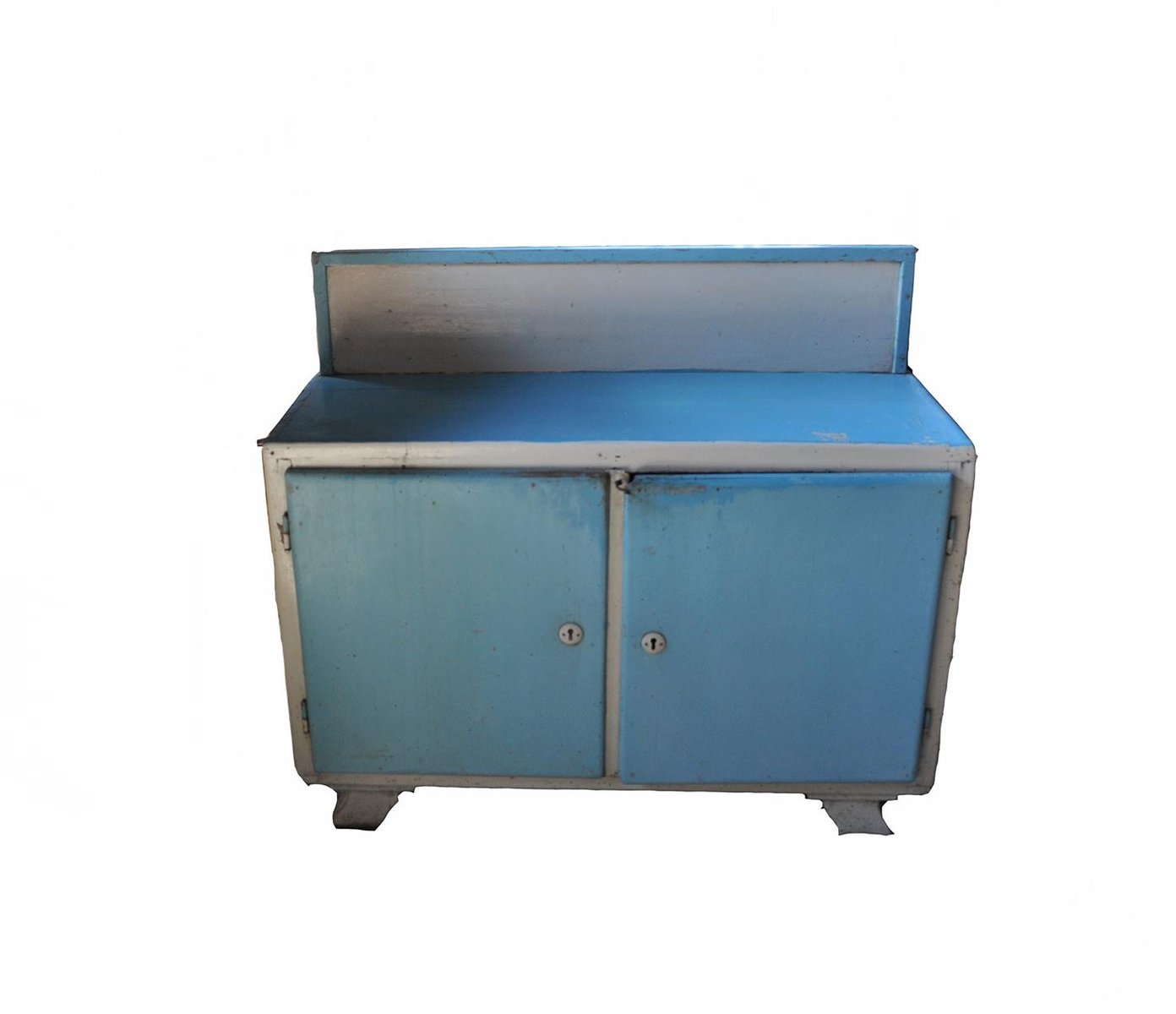 Vintage Schrank in Blau & Weiß, 1940er bei Pamono kaufen