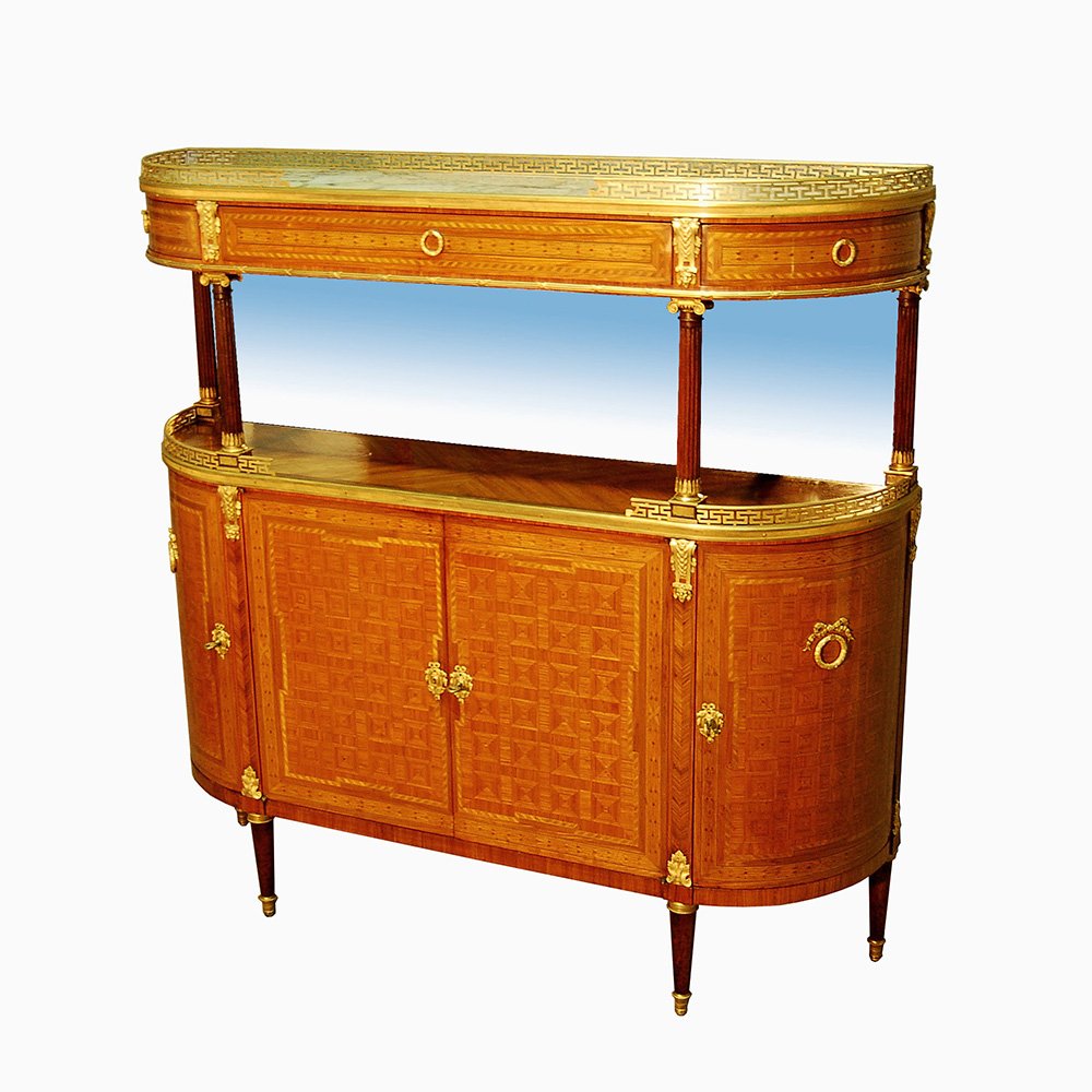 Antiker Schrank mit Intarsien & vergoldeter Bronze von Mercier Frères