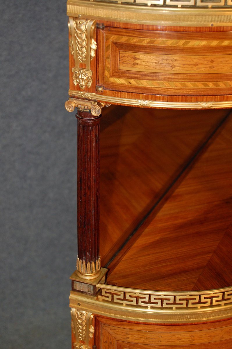 Antiker Schrank mit Intarsien & vergoldeter Bronze von Mercier Frères