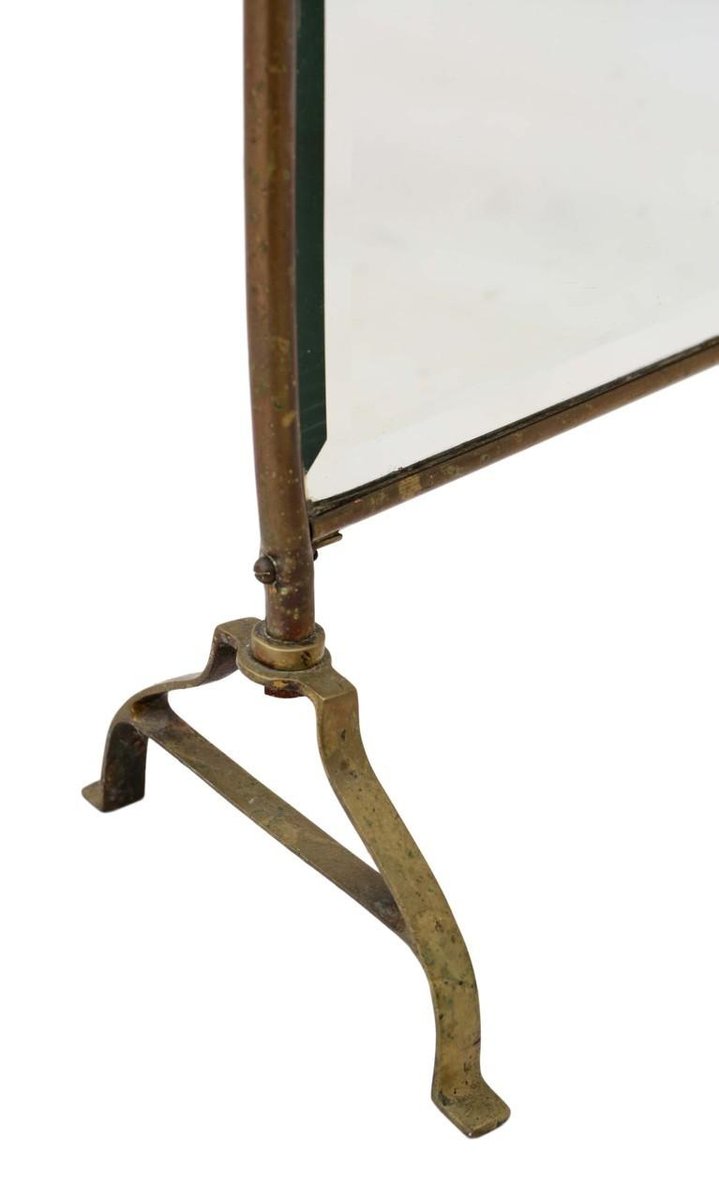 Antiker viktorianischer Kaminschirm aus Messing & Glas bei Pamono kaufen