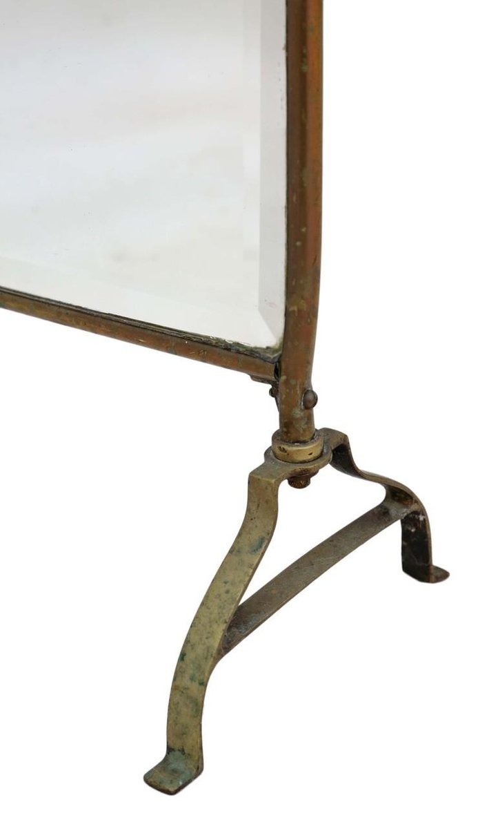 Antiker viktorianischer Kaminschirm aus Messing & Glas bei Pamono kaufen