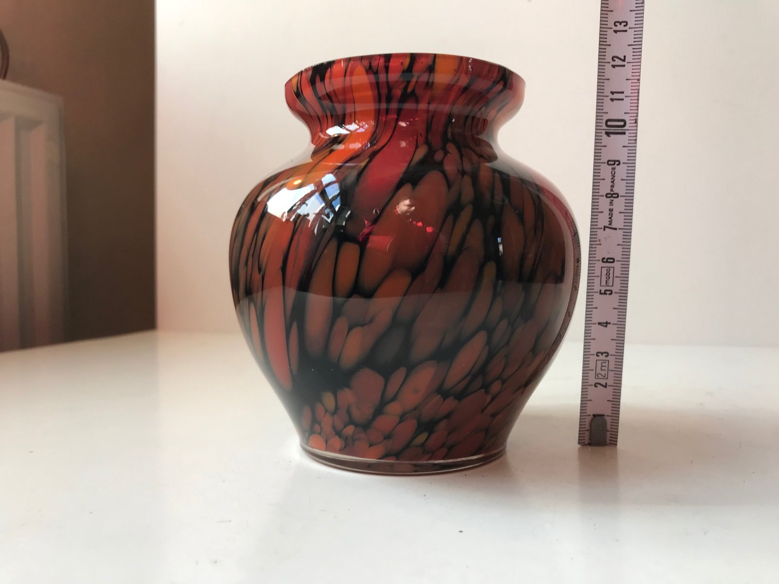 Vintage Bohemian Spatter Glass Vase by Franz Welz, 1930s for sale at Pamono