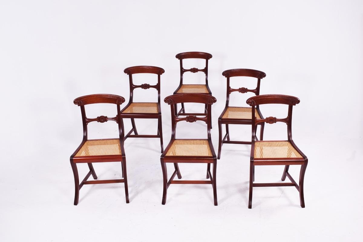 Sillas de comedor estilo antiguo, años 50. Juego de 6 en venta en Pamono