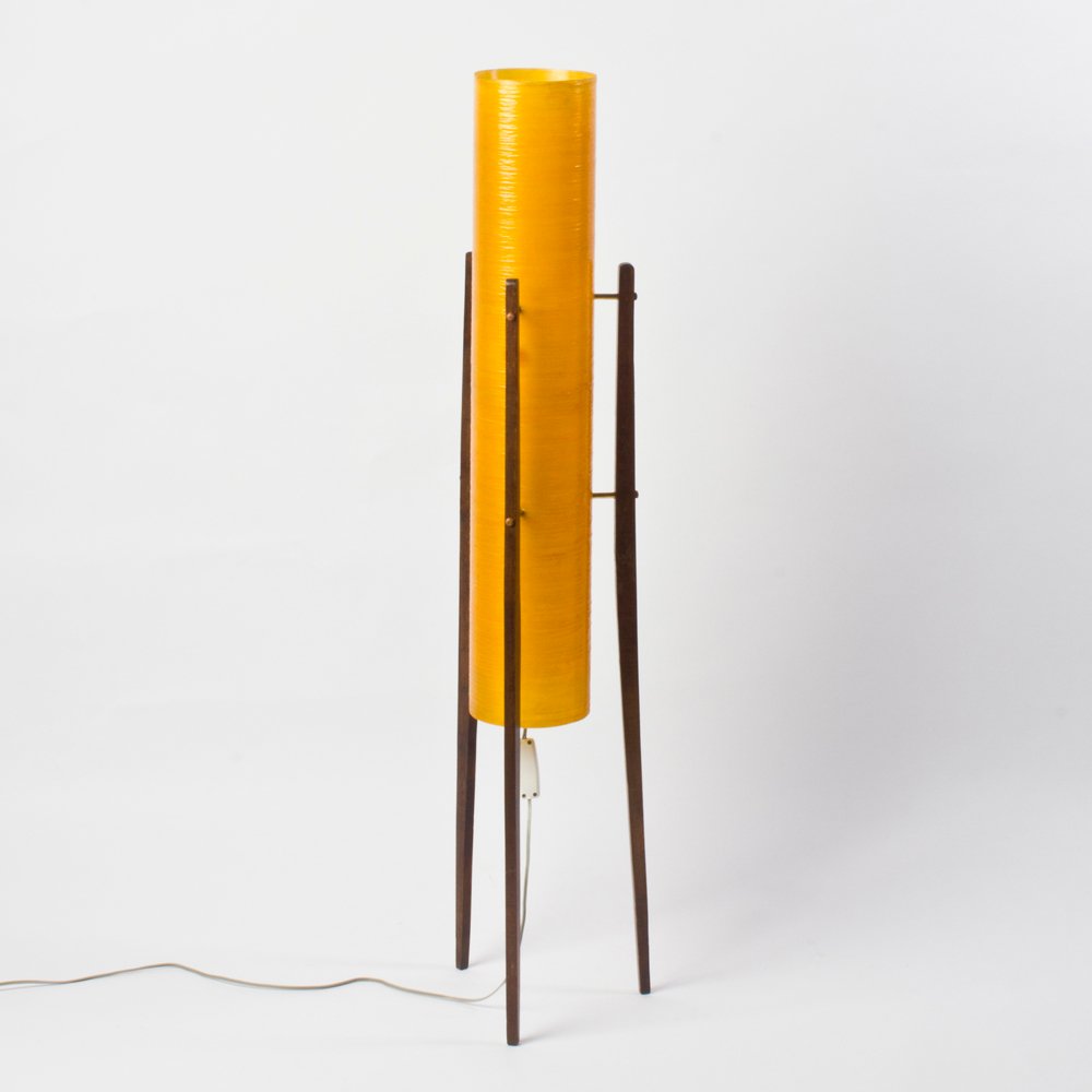 Rocket Stehlampe Aus Fiberglas & Holz 1950er Bei Pamono