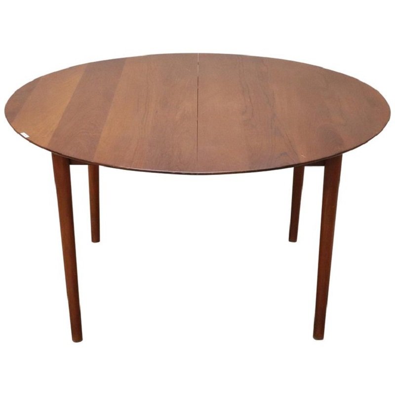 Mesa de comedor de teca de Peter Hvidt para Søborg, años 50 en venta en