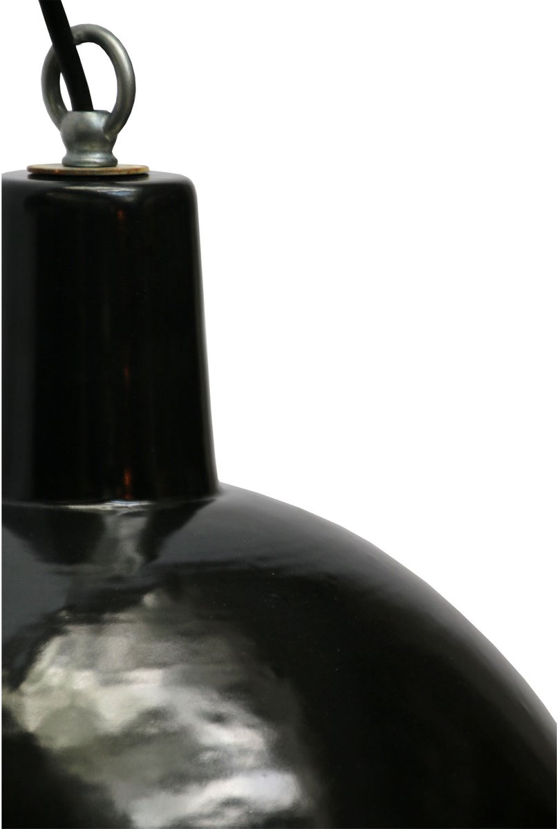 Lampade industriali vintage smaltate nere in vendita su Pamono