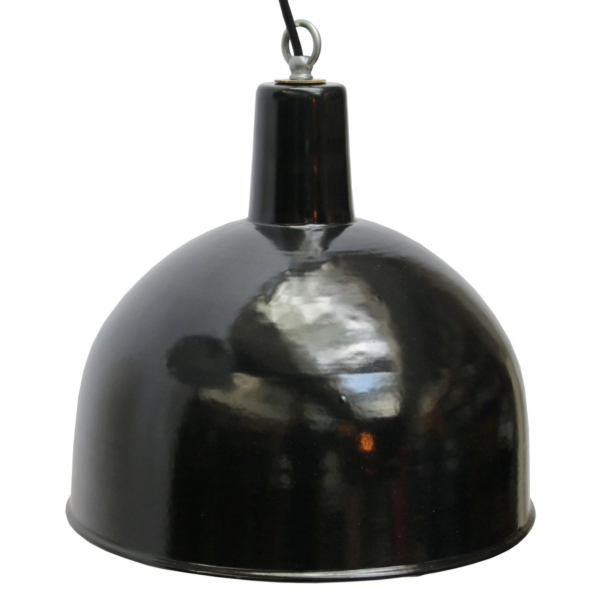Lampade Industriali Vintage Smaltate Nere In Vendita Su Pamono