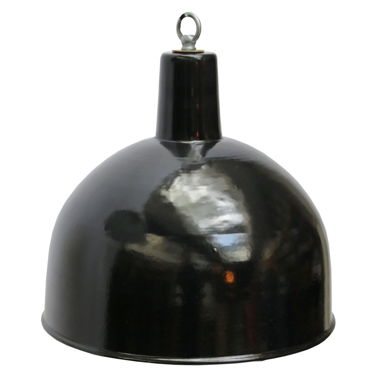 Lampade industriali vintage smaltate nere in vendita su Pamono
