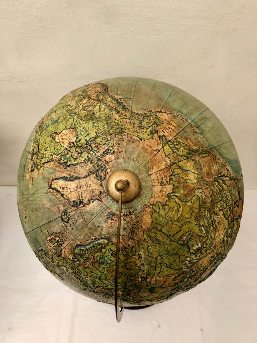 Vintage Relief Globe from Vallardi for sale at Pamono