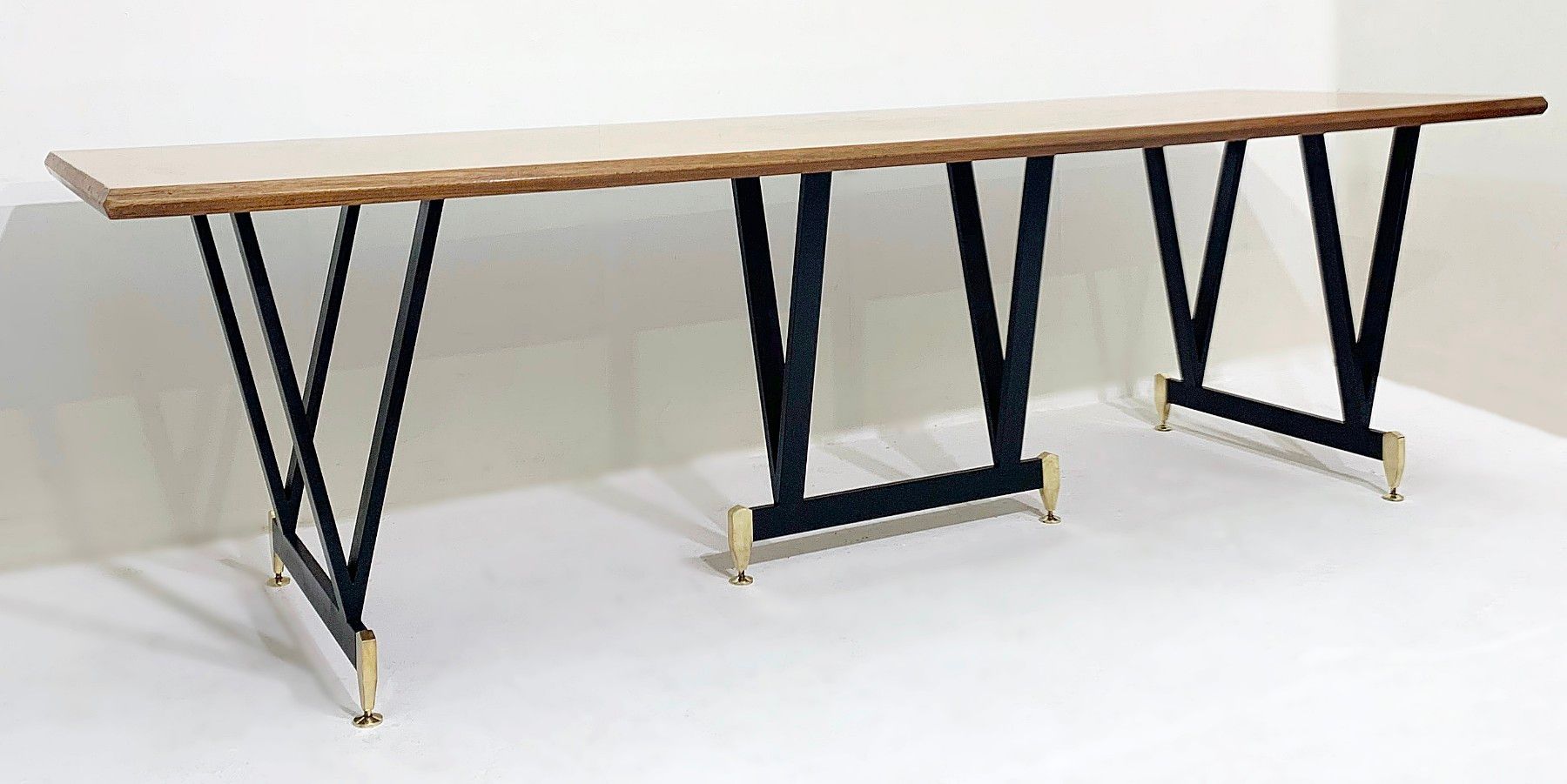 Extra Long Walnut Dining Table, 1960s for sale at Pamono