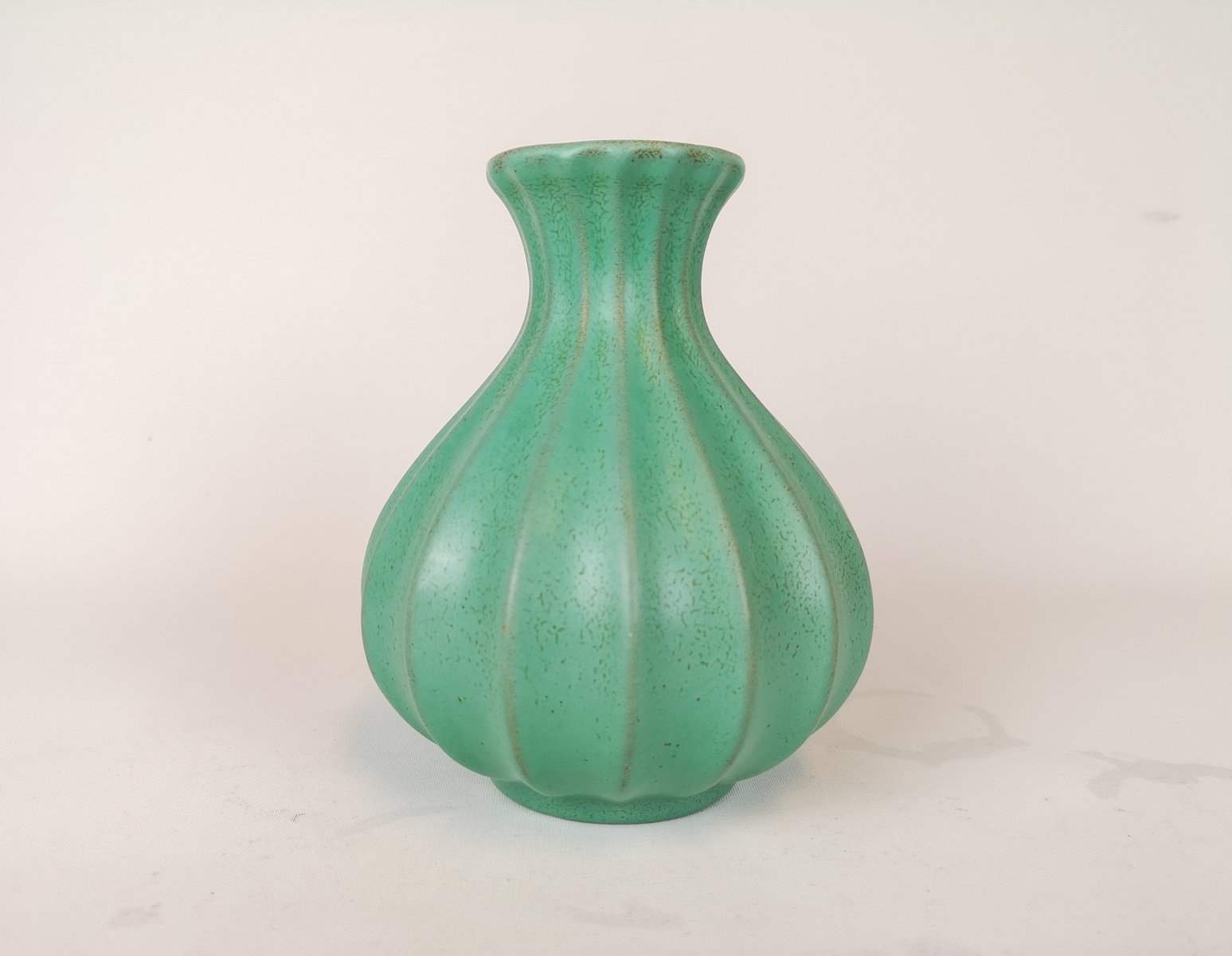 Antique Bohemian Czech Art Deco Nude Female Grapes Malachite Jade Glass Vase