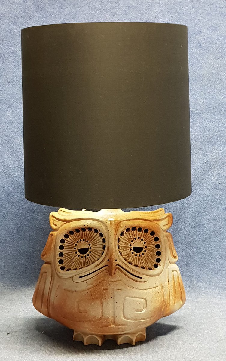 Ceramic Owl Lamp, 1950s for sale at Pamono