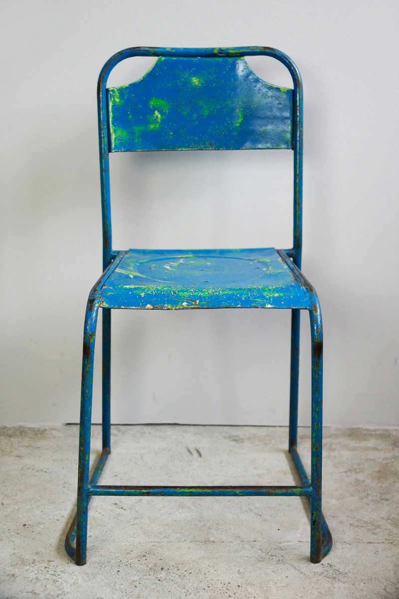 Mid-Century Gartenstühle aus Metall, 1950er, 4er Set bei Pamono kaufen