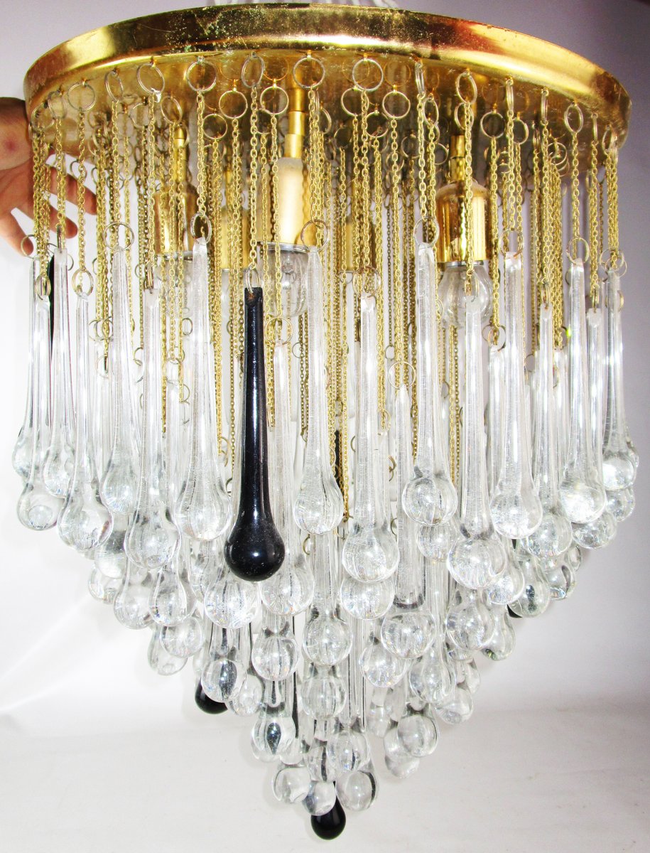 Lampadario in vetro di Murano di Paolo Venini, Italia, anni '60 in