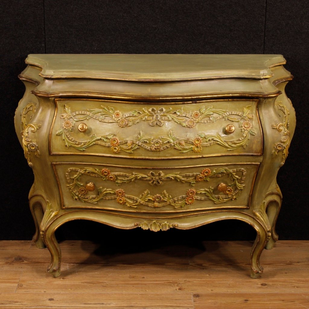 Venetian Lacquered Wood Chest Of Drawers 1960s For Sale At Pamono