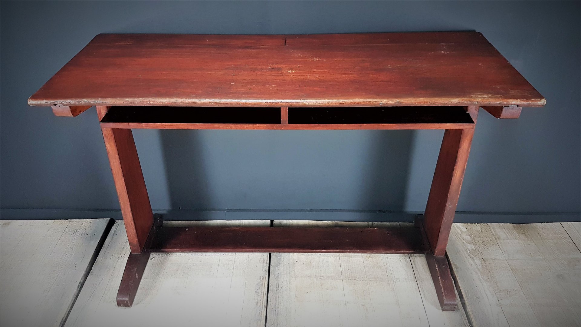 French School Desk With Porcelain Inkwell 1930s For Sale At Pamono