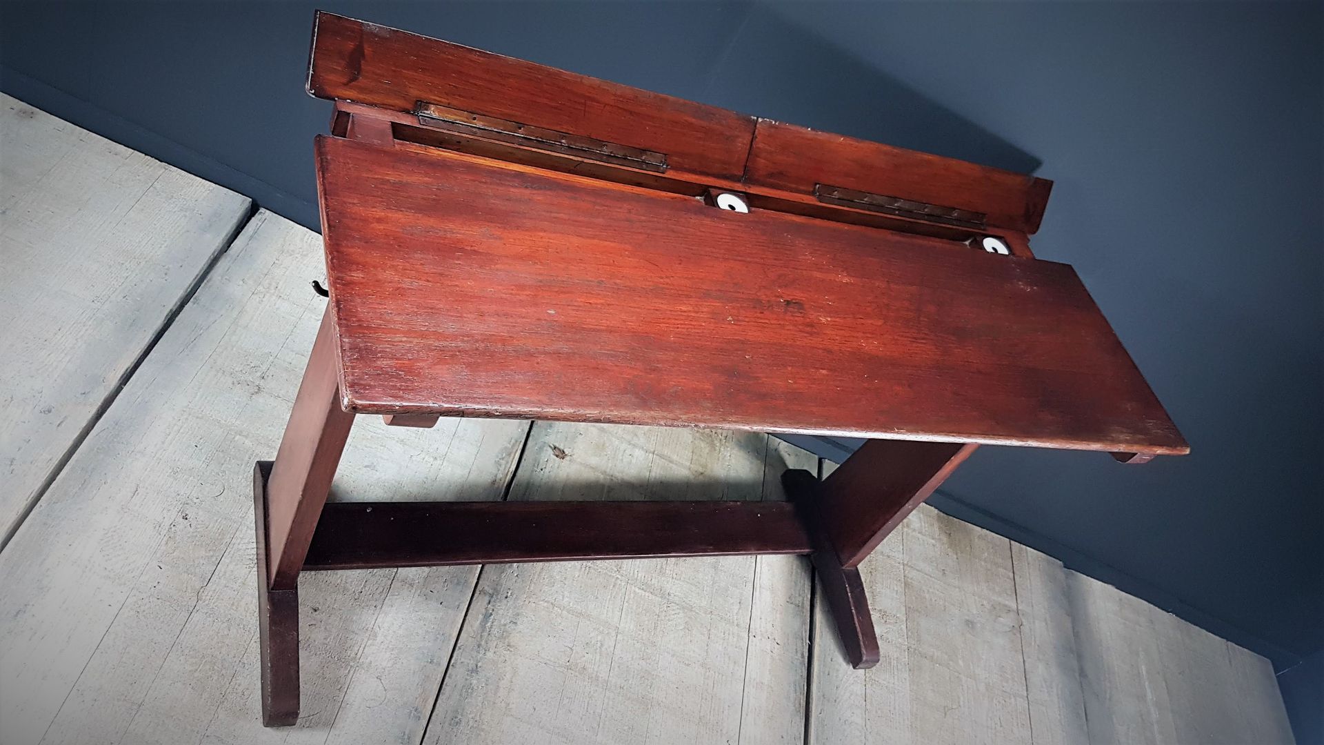 French School Desk With Porcelain Inkwell 1930s For Sale At Pamono