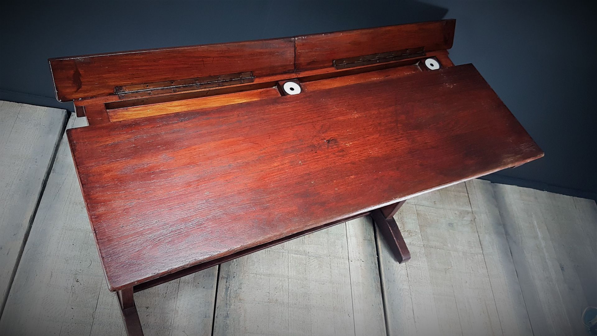 French School Desk With Porcelain Inkwell 1930s For Sale At Pamono