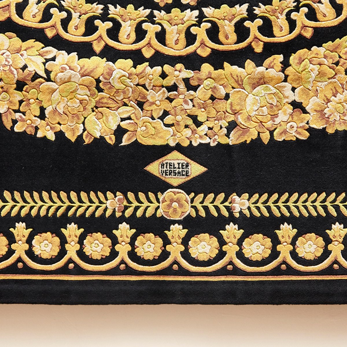 Black Gold Rug by Gianni Versace for Versace, 1980s for sale at Pamono