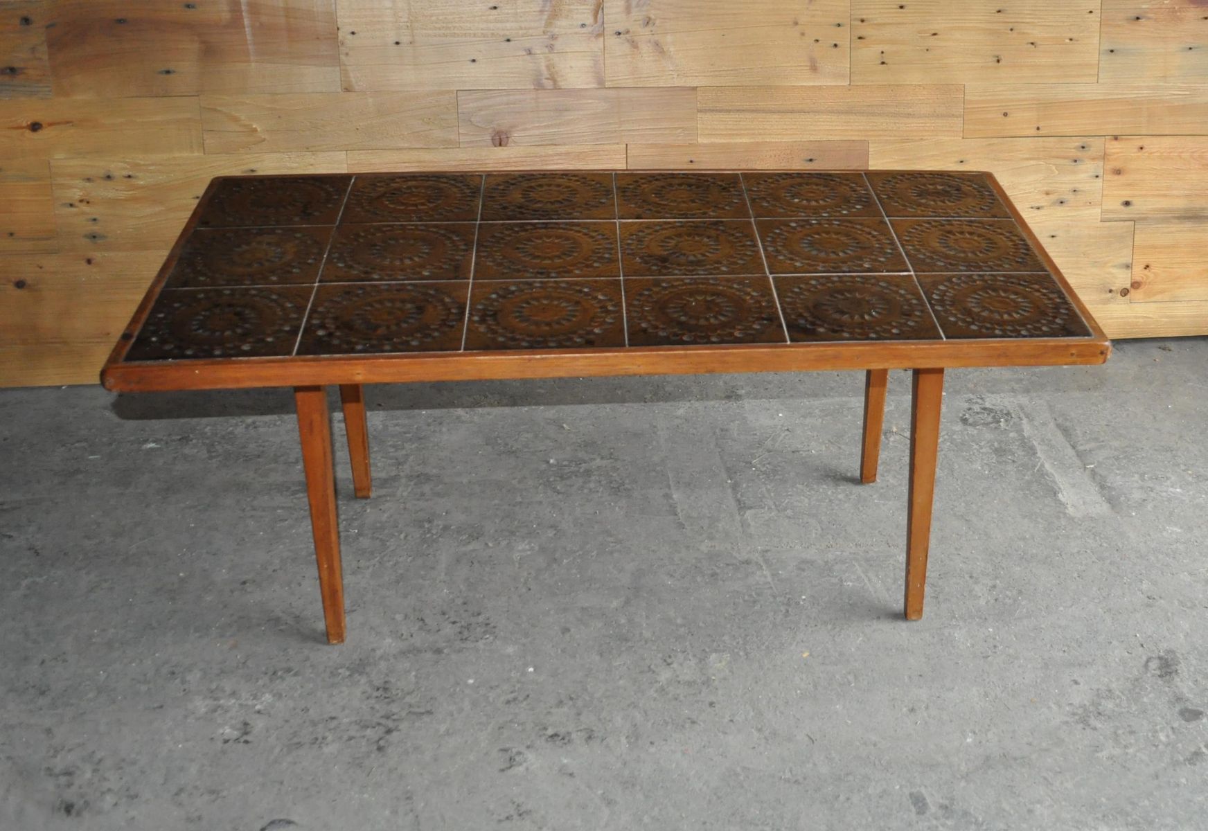 Danish Rosewood Ceramic Tile Coffee Table, 1960s for sale at Pamono
