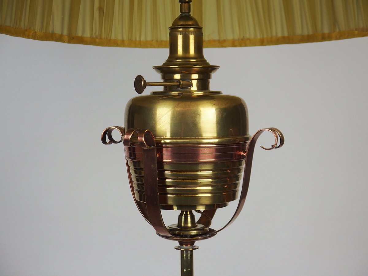 ALTE STEHLAMPE STÄNDERLAMPE MESSING SCHIRM ROSAROT AB 1.- | Kaufen Auf