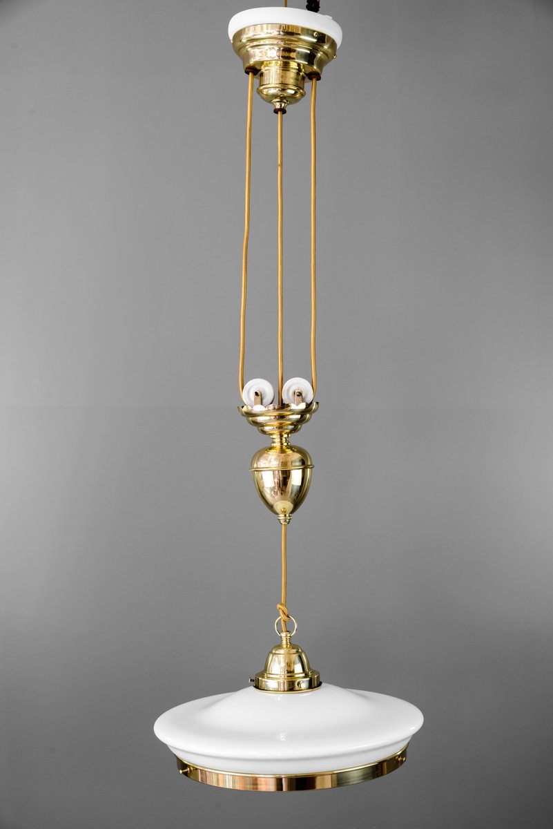 Art Deco Kronleuchter Aus Messing 1920er