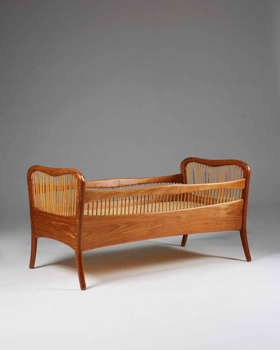 modernist danish teak bamboo crib by ove sorensen 1960s ANA-468816