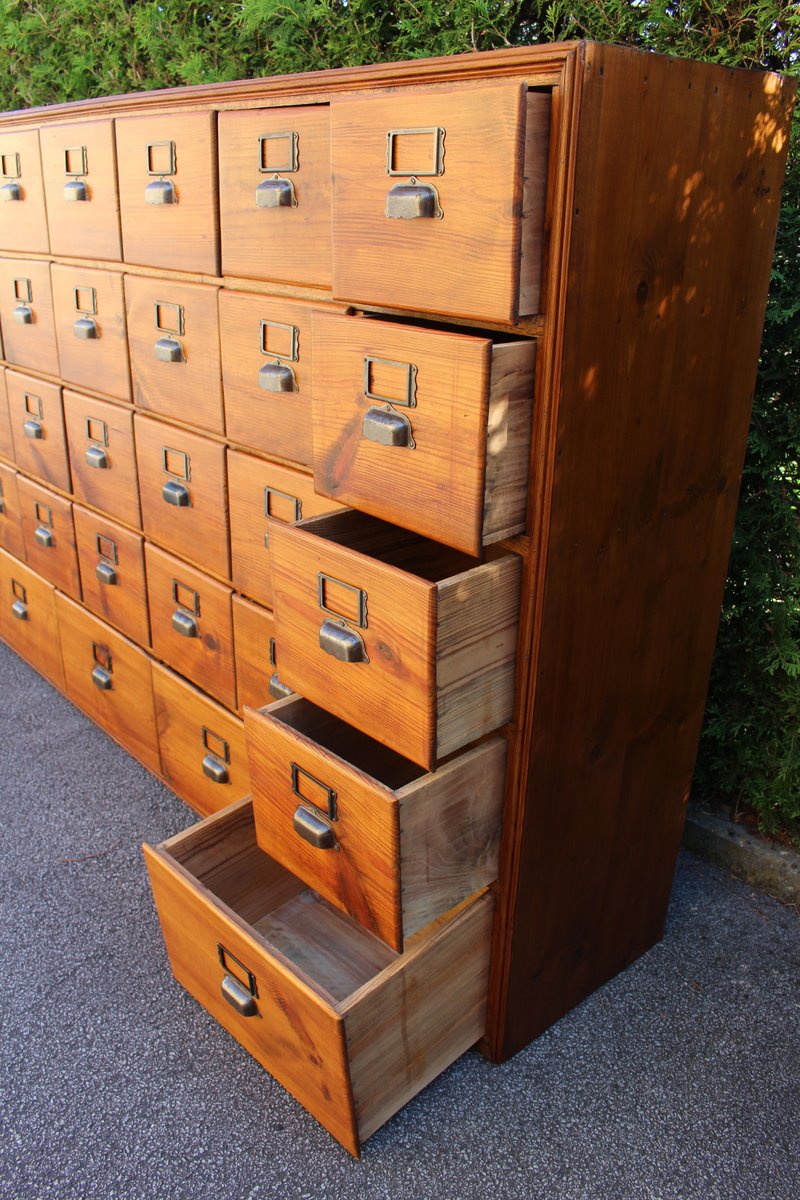 Antique Metal And Pine Haberdashery Drawers Bei Pamono Kaufen