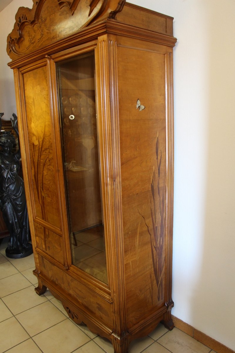 Armoire Art Nouveau Antique en Bois par Emile Gallé, France en vente sur Pamono