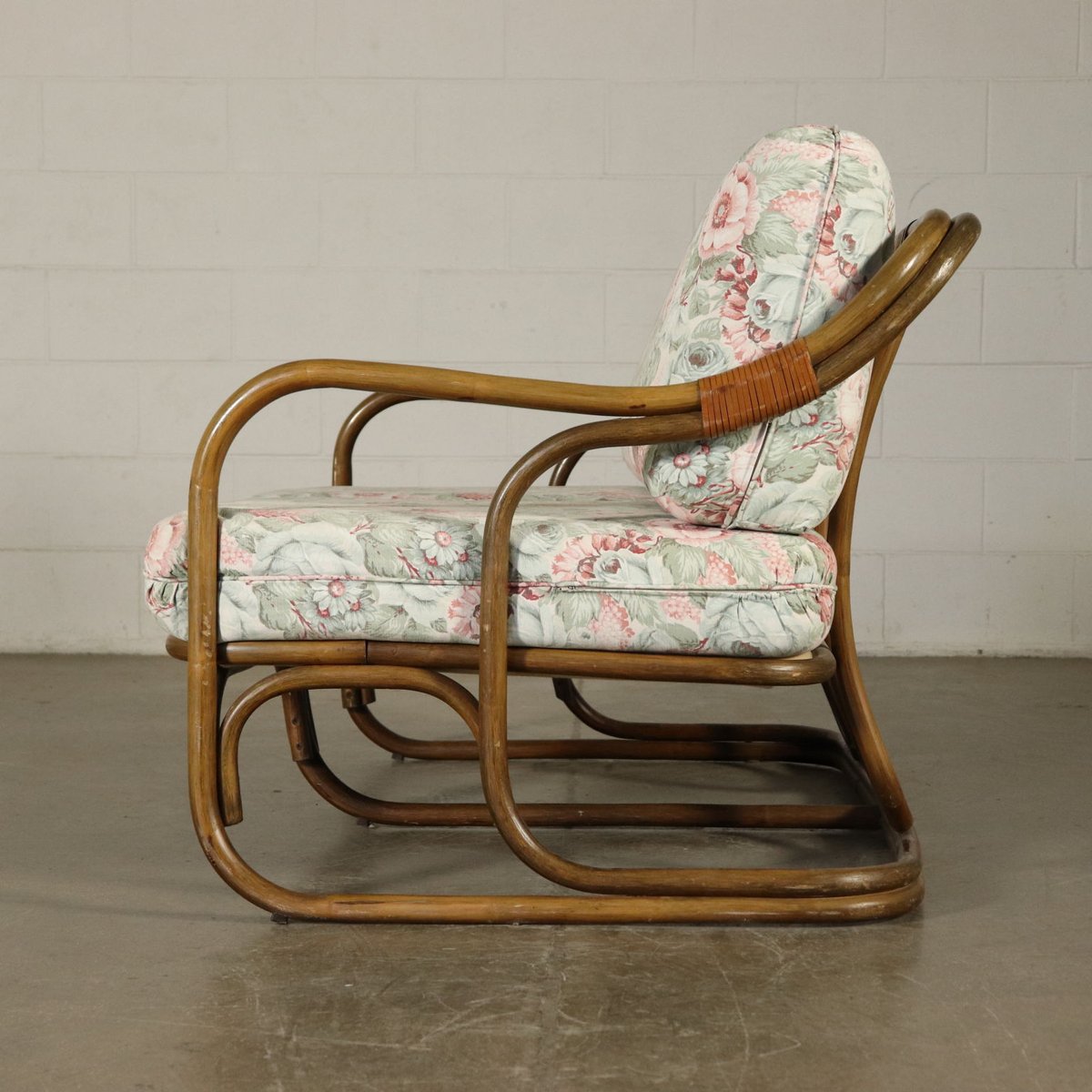 Italienisches Vintage Sofa mit Gestell aus Korbgeflecht ...