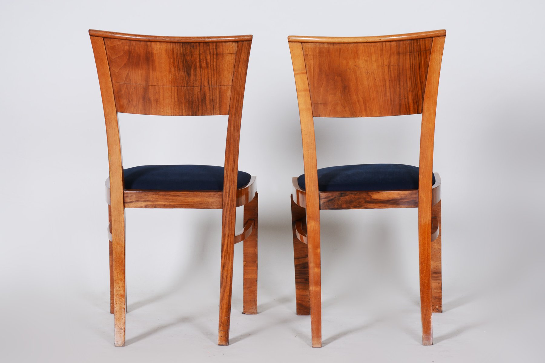 Art Déco Esszimmerstühle mit Stoffsitz & lackiertem Gestell, 1930er