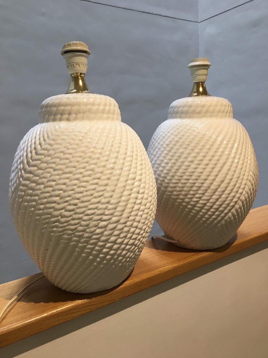 Italienische Tischlampen aus Keramik von Tommaso Barbi, 1977, 2er Set