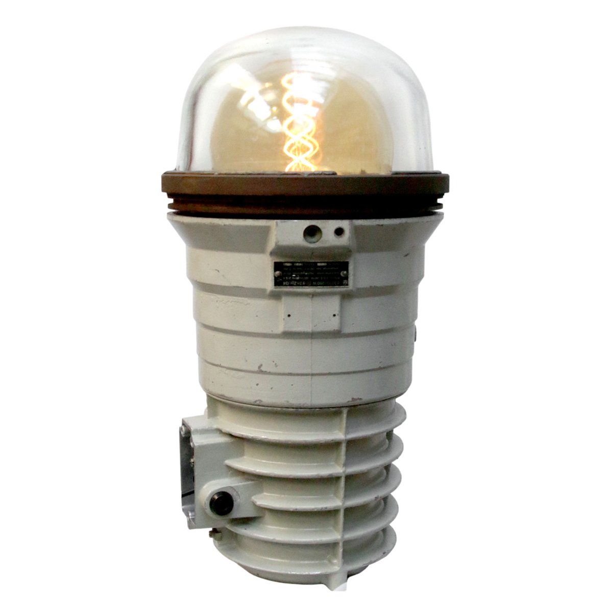 Lampada da terra vintage industriale in ghisa e vetro ...