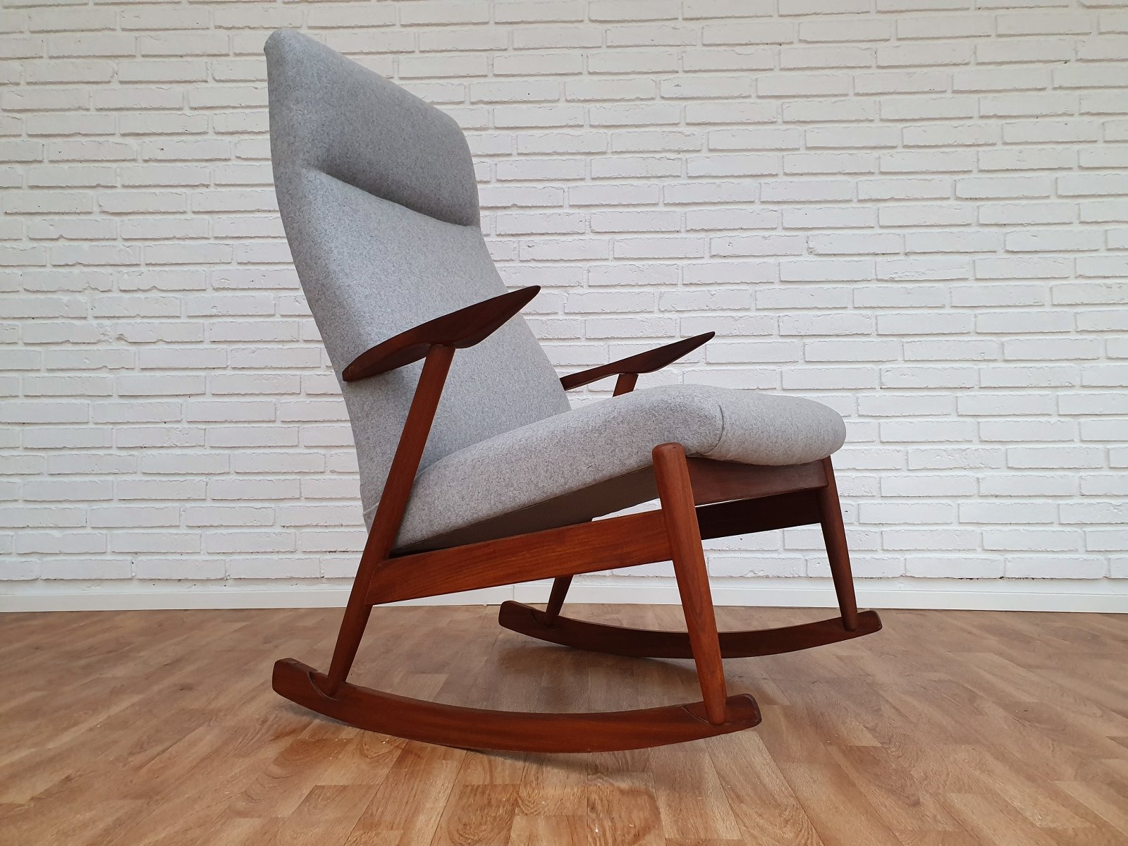 Rocking Chair Scandinave en Teck, 1960s en vente sur Pamono