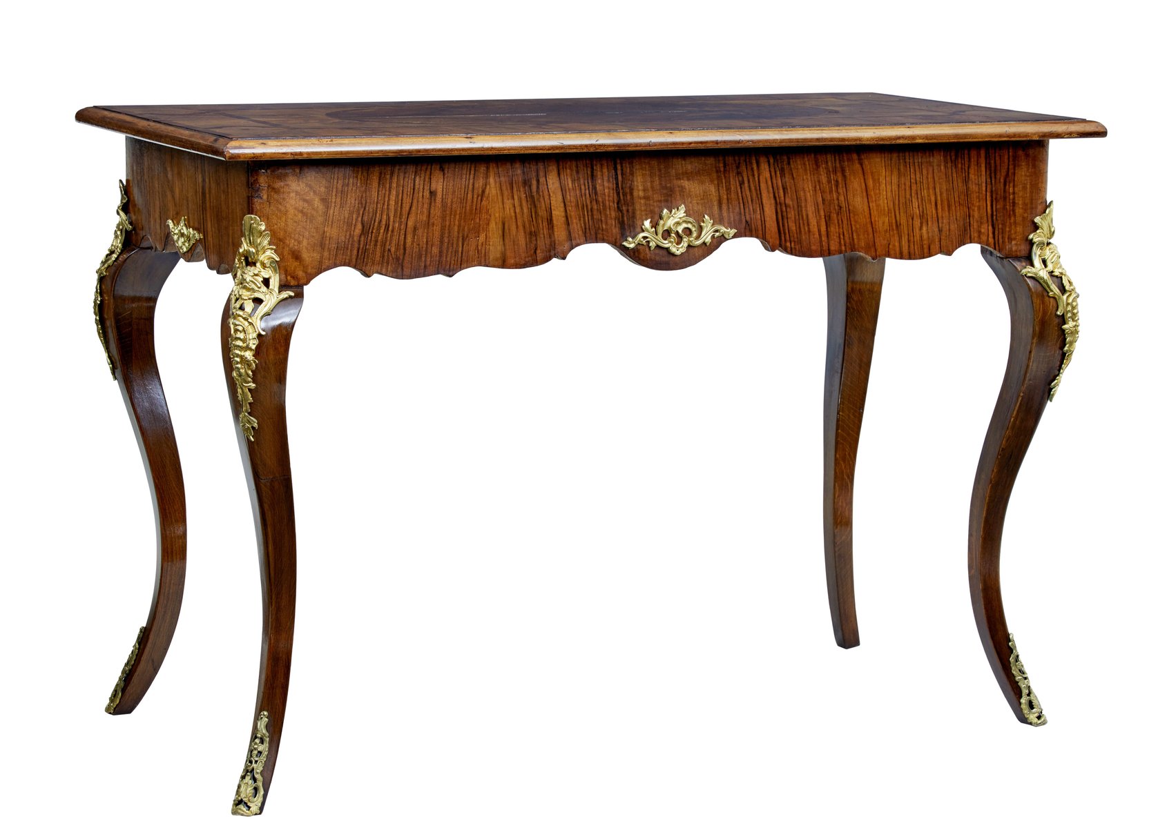 19th century rococo revival walnut ormolu side table HIL-491648