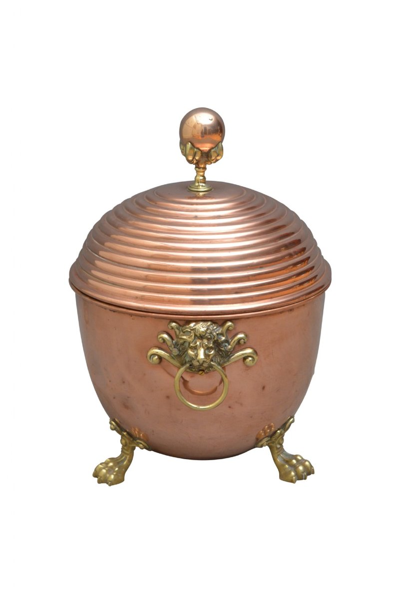 Kohleneimer aus Kupfer, 19. Jh. bei Pamono kaufen
