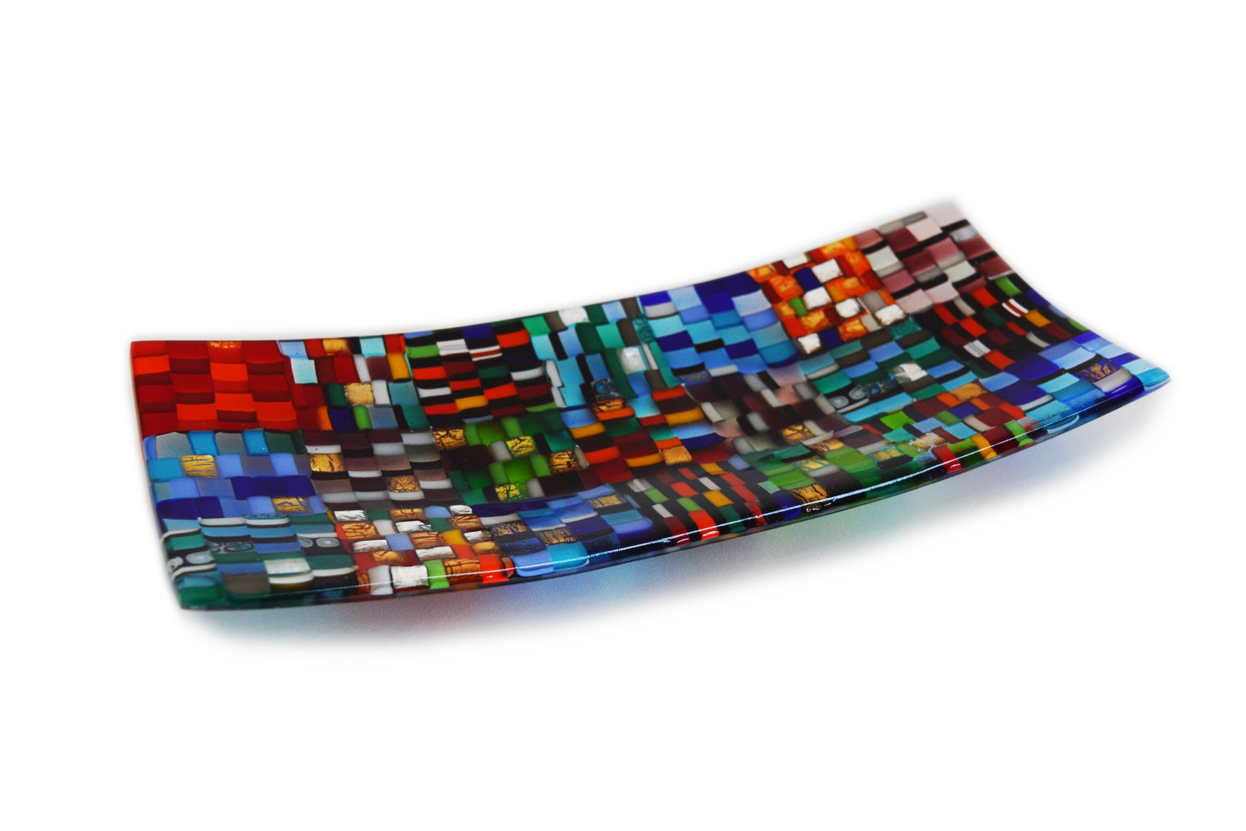 Fontego R30 MultiColored Murano Glass Plate by Stefano Birello for