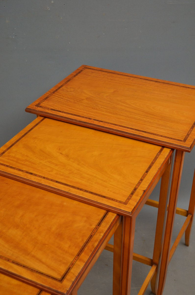 Antique Edwardian Rosewood Nesting Tables, 1890s, Set of 4 for sale at