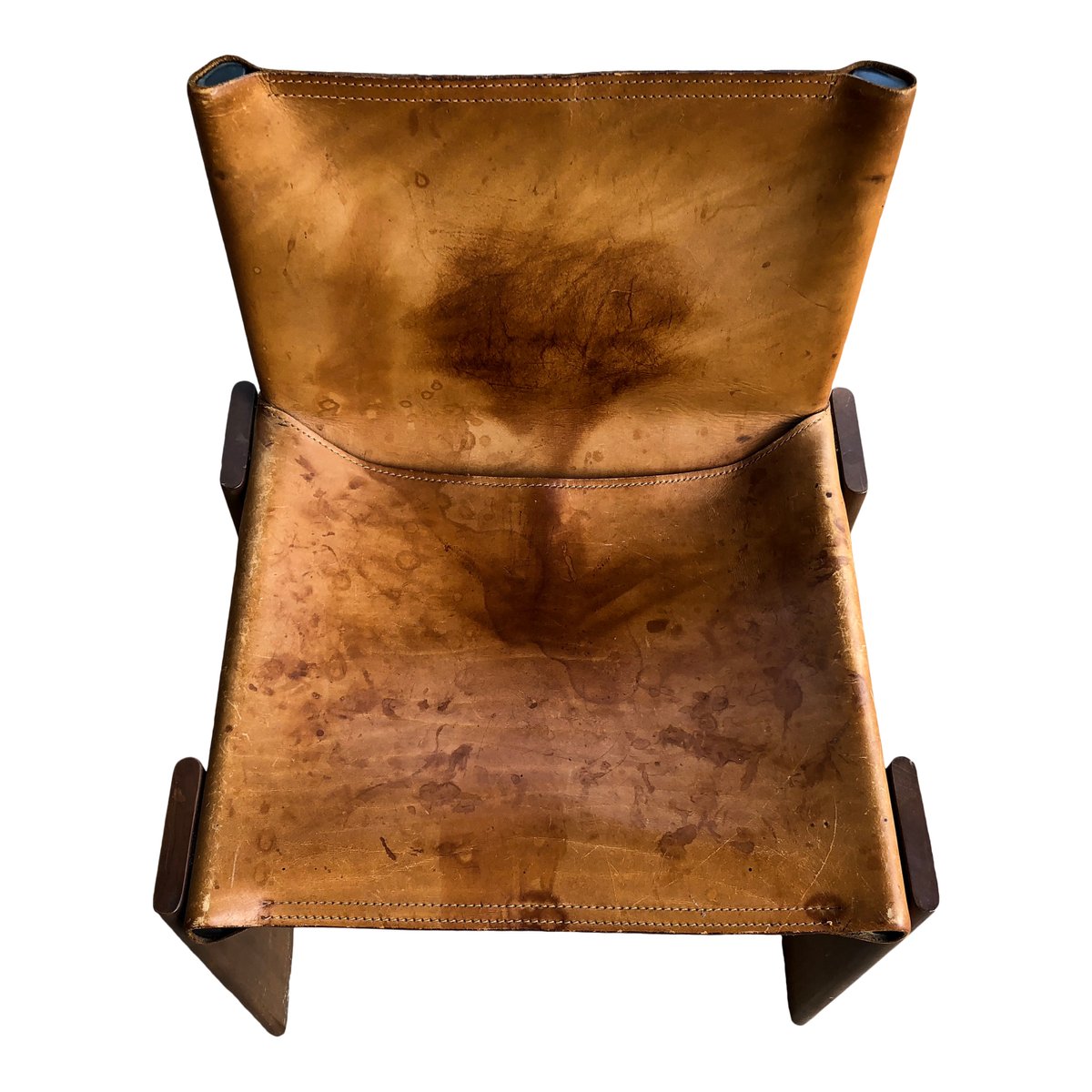 Italienische Monk Stühle aus cognacfarbenem Leder & Nussholz von Tobia