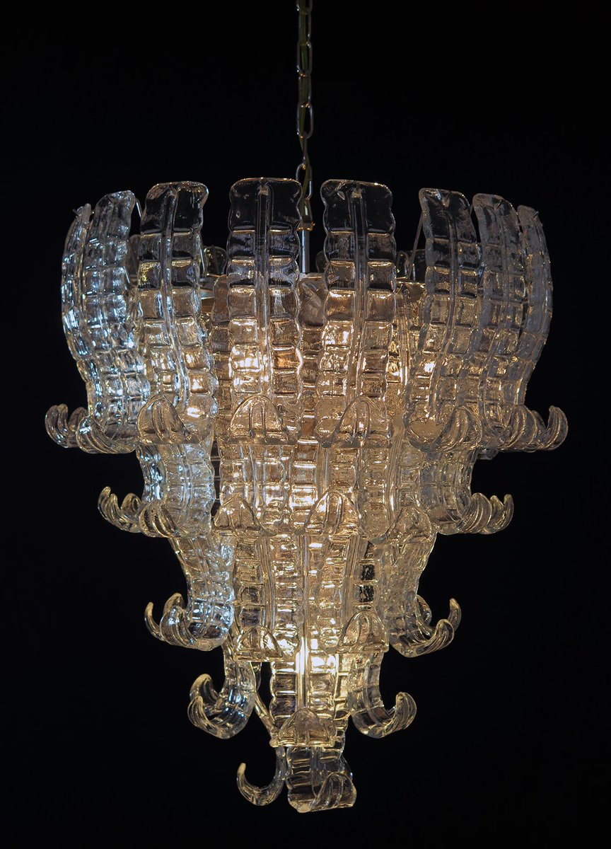 Vintage Italian Murano Glass Chandelier, 1984 for sale at Pamono