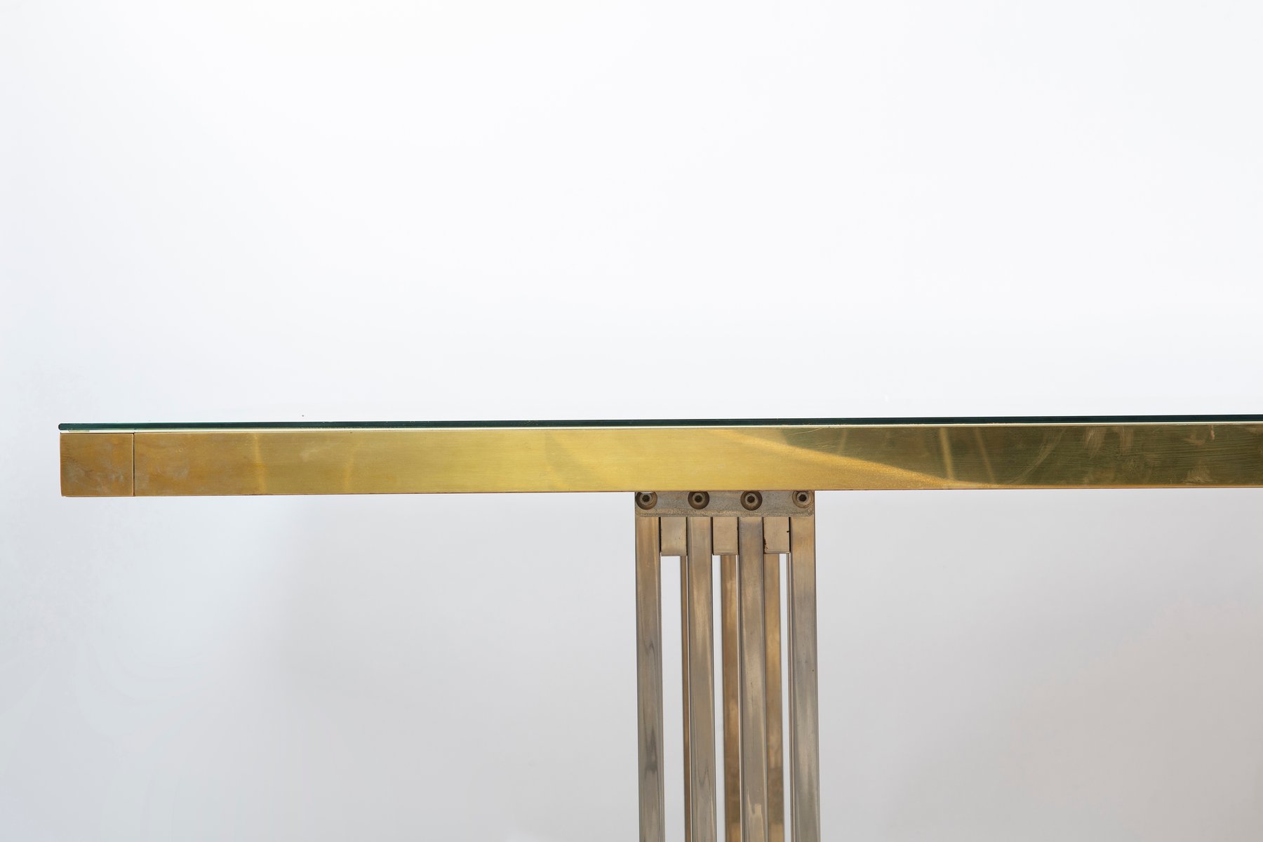 Vintage Brass & Glass Table for sale at Pamono