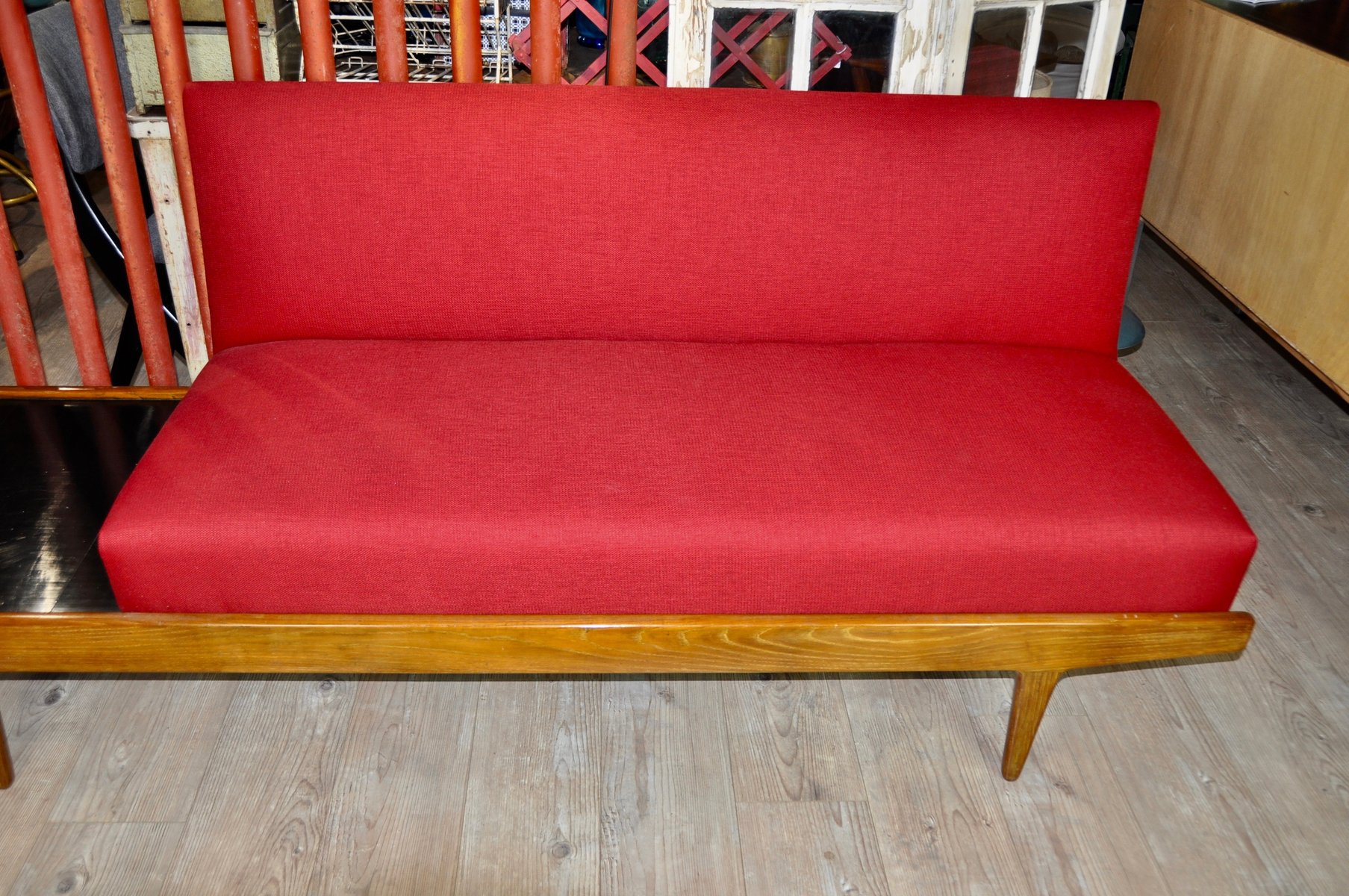 MidCentury Danish Sofa with Integrated Side Table, 1960s for sale at