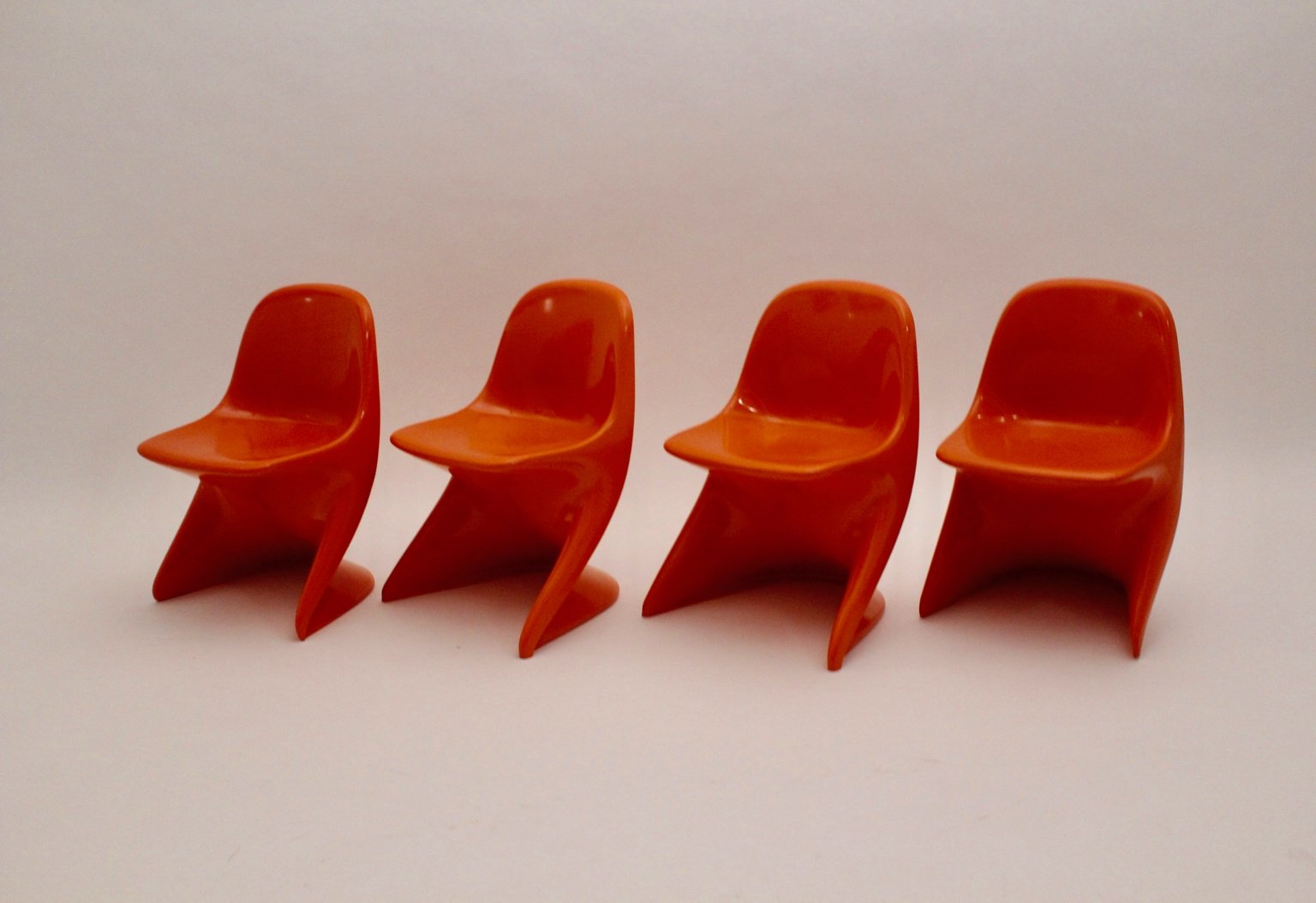 vintage space age orange children s chairs by alexander begge for casala 1970s set of 4 NB-502551
