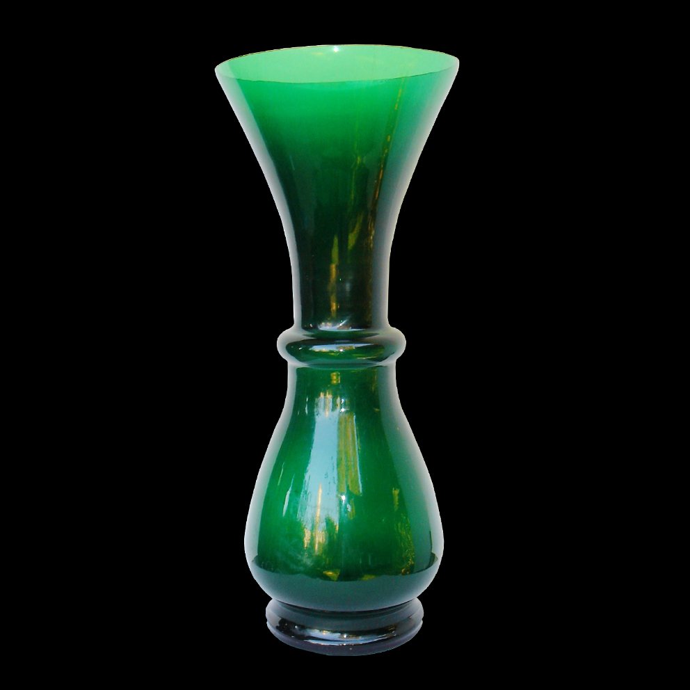 MidCentury Green Glass Vase by Sergio Asti for Salviati & C. for sale