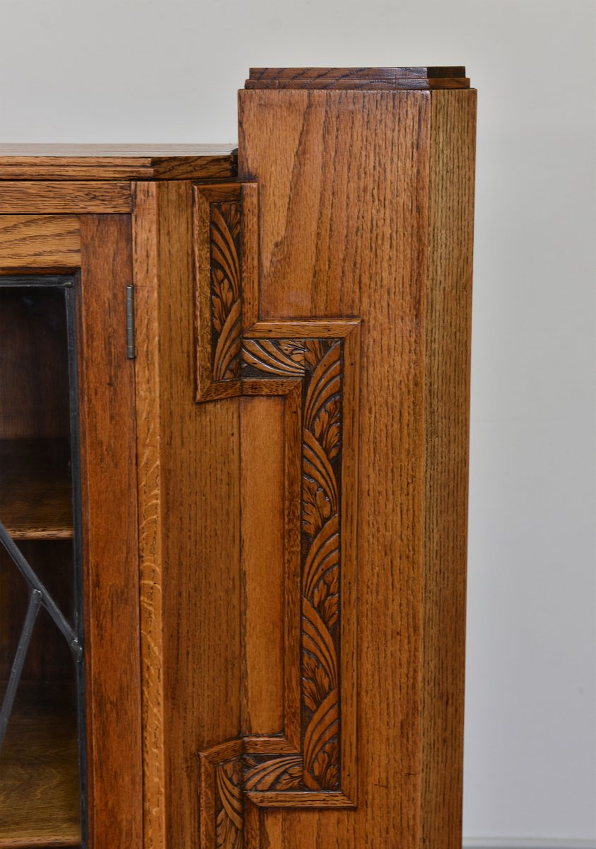 Englischers Art Déco Bücherregal aus goldener Eiche, 1930er bei Pamono