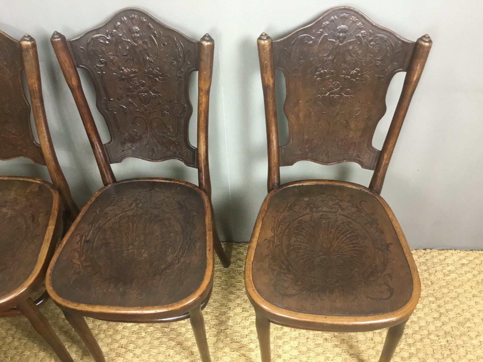 Antique Bentwood Dining Chairs from Jacob & Josef Kohn, Set of 4 for