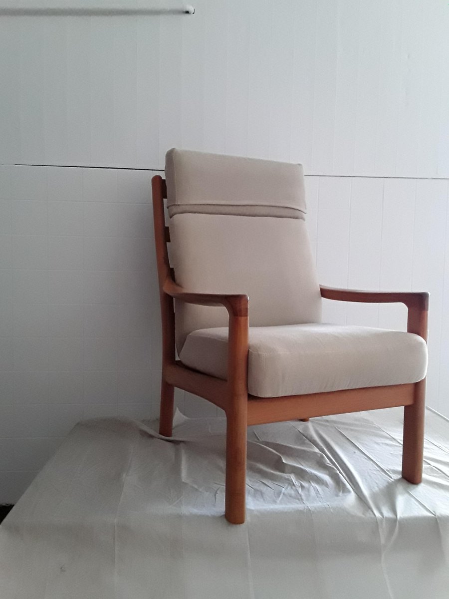 Vintage Danish Teak High Back Lounge Chair from Møbelfabrik