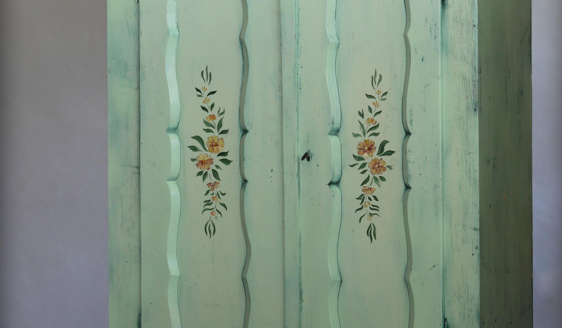 Antique HandPainted Wardrobe for sale at Pamono